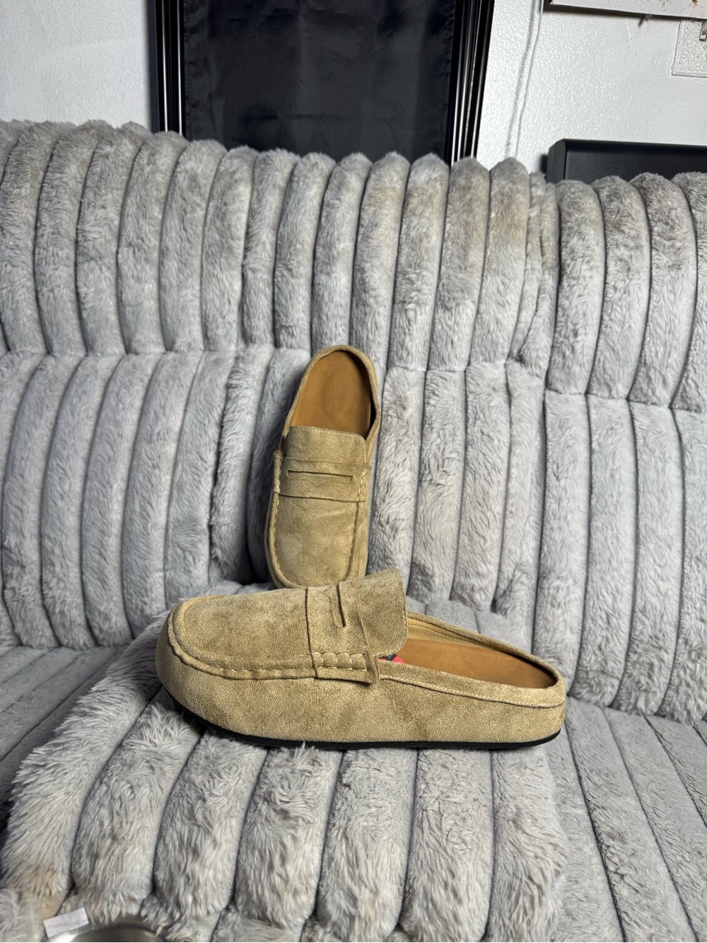 Men's Suede Slip-On Loafers in Tan